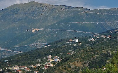 A view of the climb to Llogara Pass on the last day (submitted by Karen Norlin)