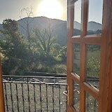 Morning sunrise from the guesthouse (photo by Kim H.)