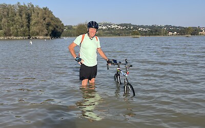 One road was closed due to high water, so we waded through (submitted by Tad Staley)