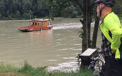 Waiting on the bike ferry. (submitted by Bernice Thill)