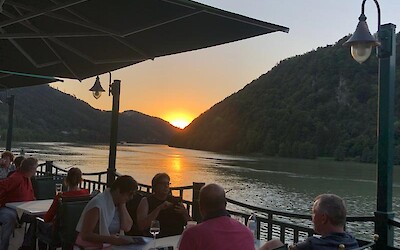 Sunset from dinner at our first hotel. (submitted by Kristin)