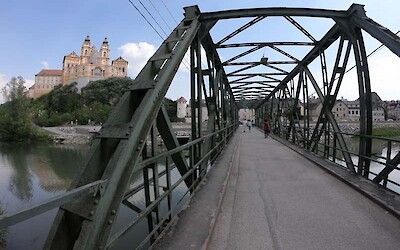 Path and bridge into Melk, my favorite village along the way. (submitted by Traveling Jackie)