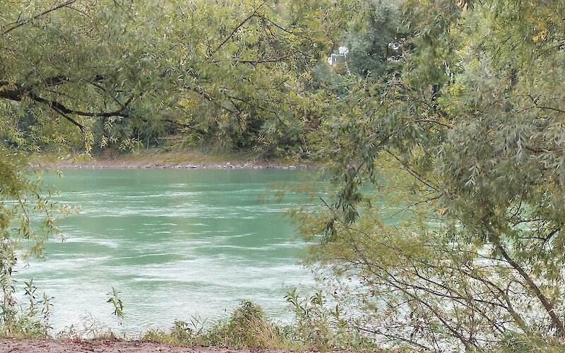 The river Inn, one of the three rivers in Passau. This one is particularly green.