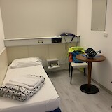 My single room in Riva del Garda, a disappointment (photo by Jane Fletcher)