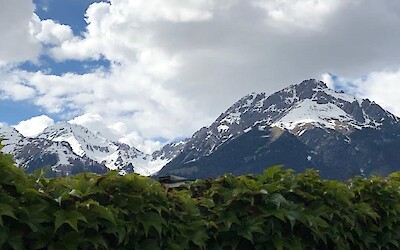 Surrounded by snow covered peaks (submitted by Laird)
