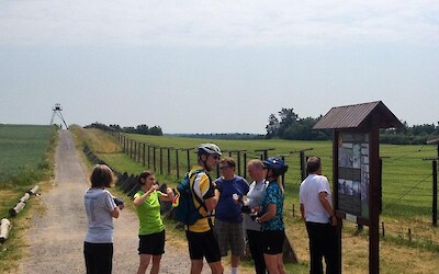 Our group visiting the only remaining portion of the Iron Curtain in Czechia (submitted by Chloek1234)