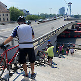 Bike ramps on the stairs in Bratislava (photo by Gib Egge)