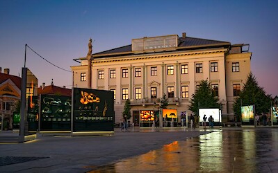 Main Square in Gyor where a photo exhibition was being presented (submitted by Wesley)