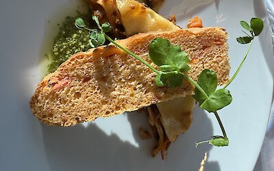 Lasagna dinner on the boat (submitted by Judy Shor)