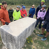 History lesson about enigmatic funerary stones (photo by Kathleen Bowman)