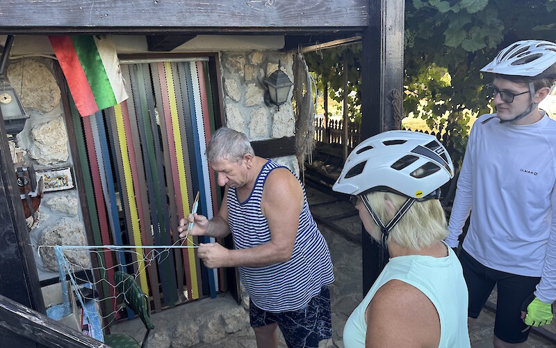 Learning how to weave fishing nets. (submitted by Bob Anderson)