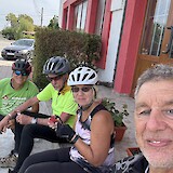 Break time with new friends. (photo by Bob Anderson)