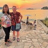 Sunset Picture with my friend.  This was her special Birthday trip. (photo by Lorinda Troppmann)