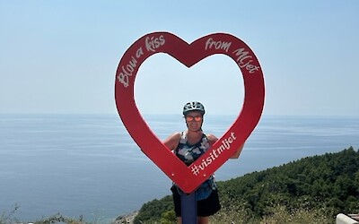 This was the 40 mile day with 3600 ft elevation. Picture taken at our last incline. I was so elated to be on the last leg of this ride. (submitted by Lorinda Troppmann)