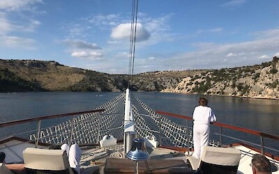 Relaxing in the boat jacuzzi after a 30 mile bike ride while enjoying a glass of wine and the cruising through Kornati National Park was unforgettable. (submitted by Matt L)