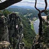 Looking down on the Elbe River after an uphill hike. (photo by Team Wuss)