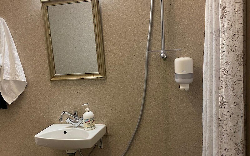The bathroom in one of our hotels (the shower runs via the sink) - not sure how this…