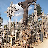 The Hill of Crosses between Palanga and Riga. It is actually in Lithuania.