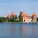 14 C castle on a small island in Lake Galve, Lithuania.