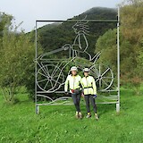 3 A bicycle-themed sculpture along the trail. (photo by Pedalann)