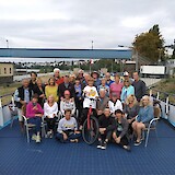 The 'Hawaii Group'  gathered for one last photo 'up top' on the barge (photo by Joyce)