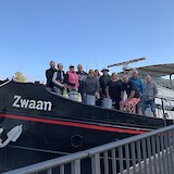 The Zwaan, our biking group, guide, captain and chef (photo by Jane Fletcher)