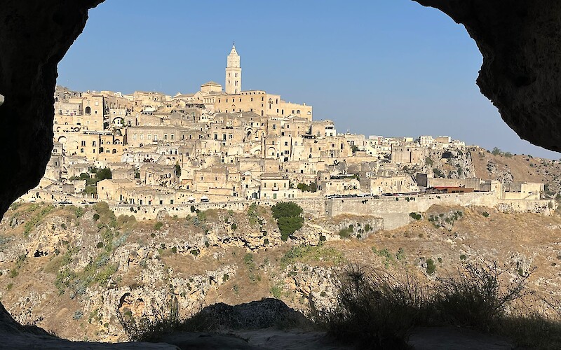 Matera from a cave across the ravine. (submitted by Marc Parks)