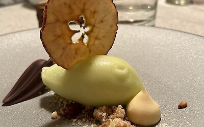 This fabulous dessert from the Hotel Laurin was simply called "Disassembled Apple Strudel." (submitted by Marcie B.)