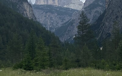 Le Tre Cime from the trail from Cortina d&rsquo;Ampezzo (submitted by Katie Walker)