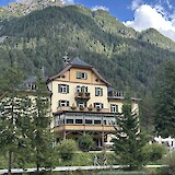 Toblacher See with resident swans, restaurant and hiking trails. (photo by Marcie B)