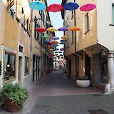 Belluno umbrella street (photo by CyclesInRoswell)