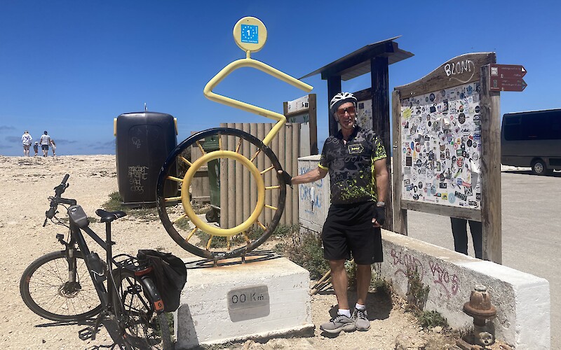 Mile (KM) marker 0.0. The end of the road (submitted by Robert Anderson)