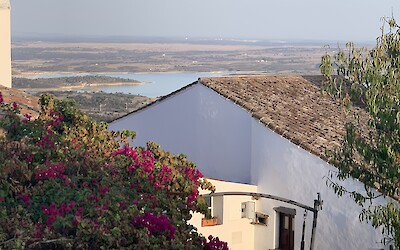 View from our hotel room in Monsaraz - Alqueve Reservoir. (submitted by Anne Stanek)
