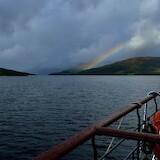 Rainbow over Loch Katrine as seen from the steamship Sir Walter Scott (photo by Julane Anderson)