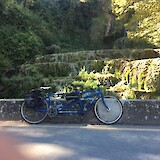 Tandem and waterfall in Nature Park (photo by Carlosita)