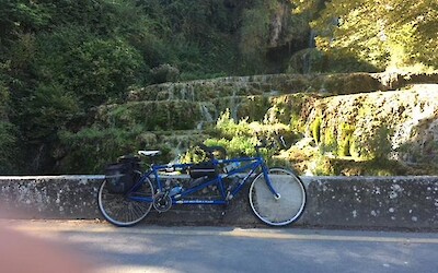 Tandem and waterfall in Nature Park (submitted by Carlosita)