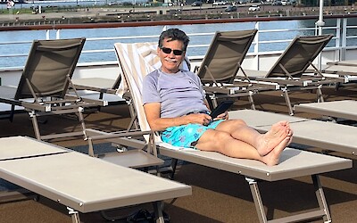 Sitting by the shipboard pool (submitted by Richard Goldsmith)