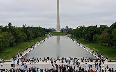The Washington Monument, photo taken from the steps of the Lincoln memorial (submitted by Ryan C.)
