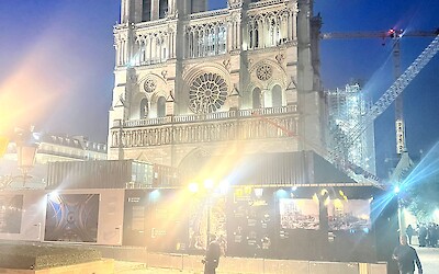 Notre Dame was incredibly beautiful at dusk (submitted by Dee Knight)