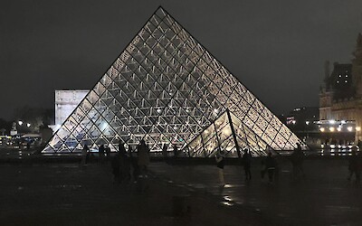 Riding bikes around the Louvre was fun. (submitted by Dee Knight)