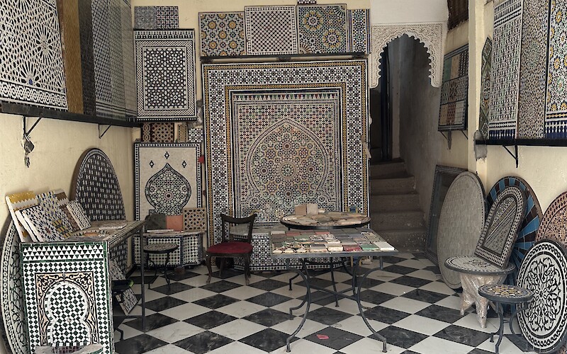 A traditional Moroccan tile store.hj The actual art was may by a craftsman not seen to…