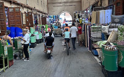 Biking through a Medina Alley (submitted by A. Anderson)