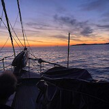 Sunrise on the boat. (photo by Muffy C.)