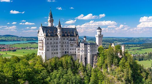 Neuschwanstein Castle, perched on a forested hill, Germany. Timo Volz@Unsplash