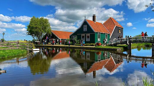 Reflections in the water in Zaanse Schans, Holland. Unsplash@Aswathy N