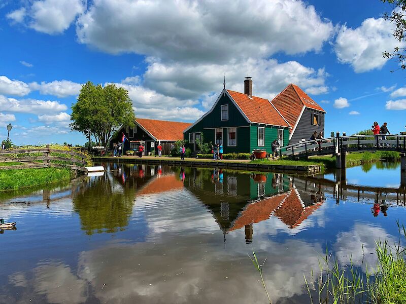 Reflections in the water in Zaanse Schans, Holland. Unsplash@Aswathy N