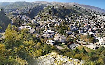 View from the castle in Gjirokastër, Albania. CC:Leeturtle