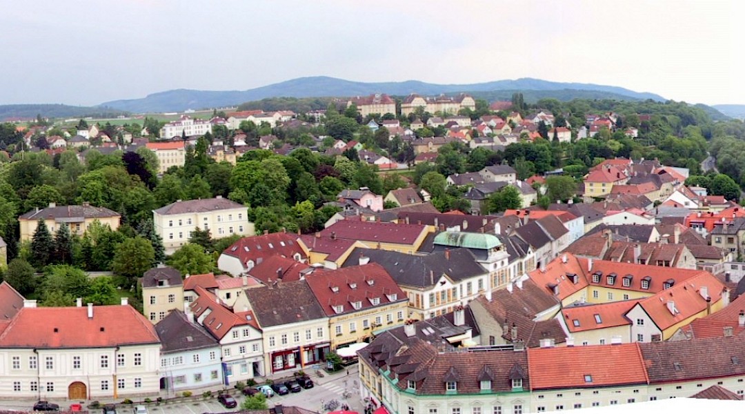 The rooftops of Melk on the Danube
