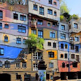 Hundertwasserhaus in Vienna, Austria. CC:Bwag