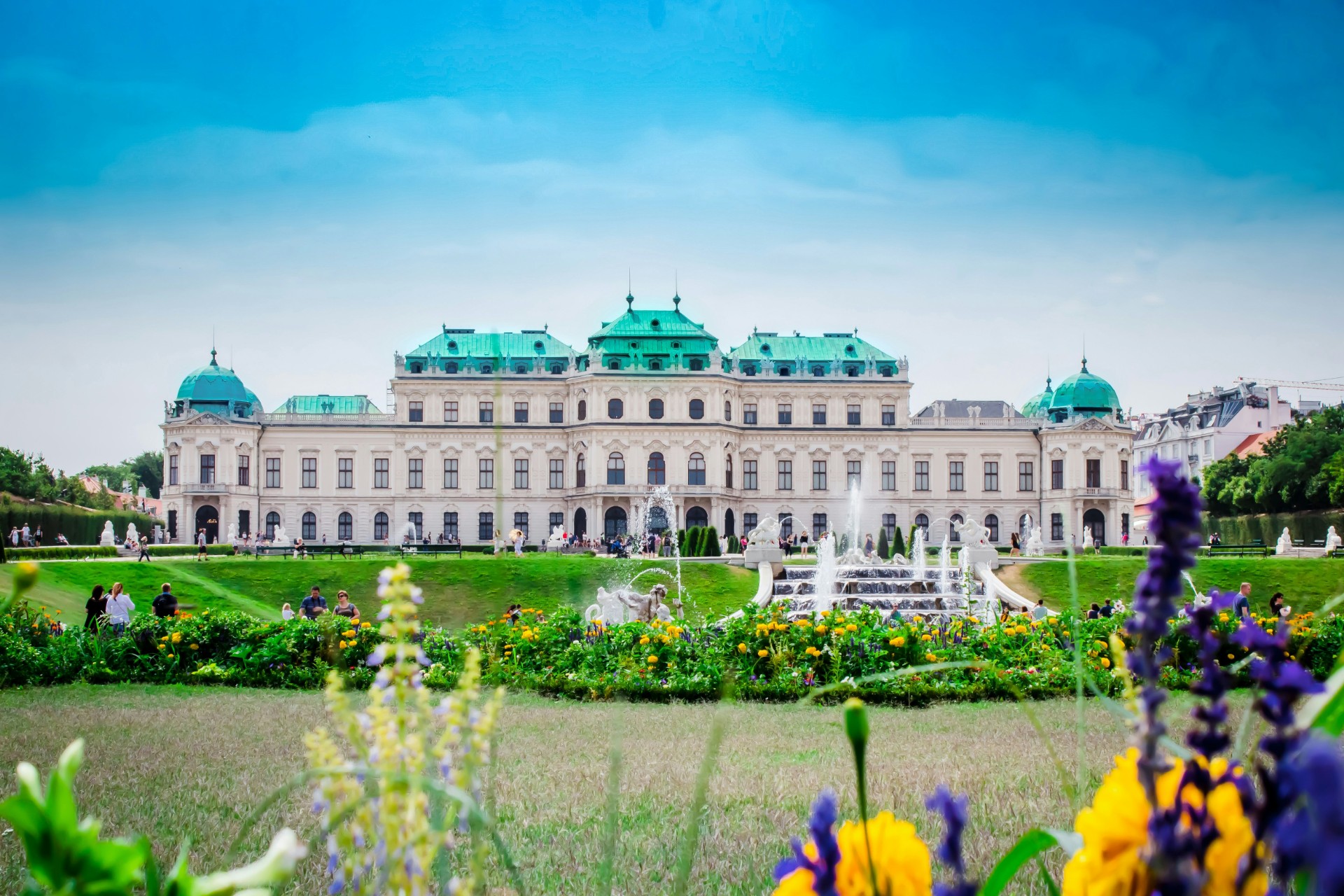 A palace garden in Vienna, Austria, on the Danube Bike Path upscale lodging tour